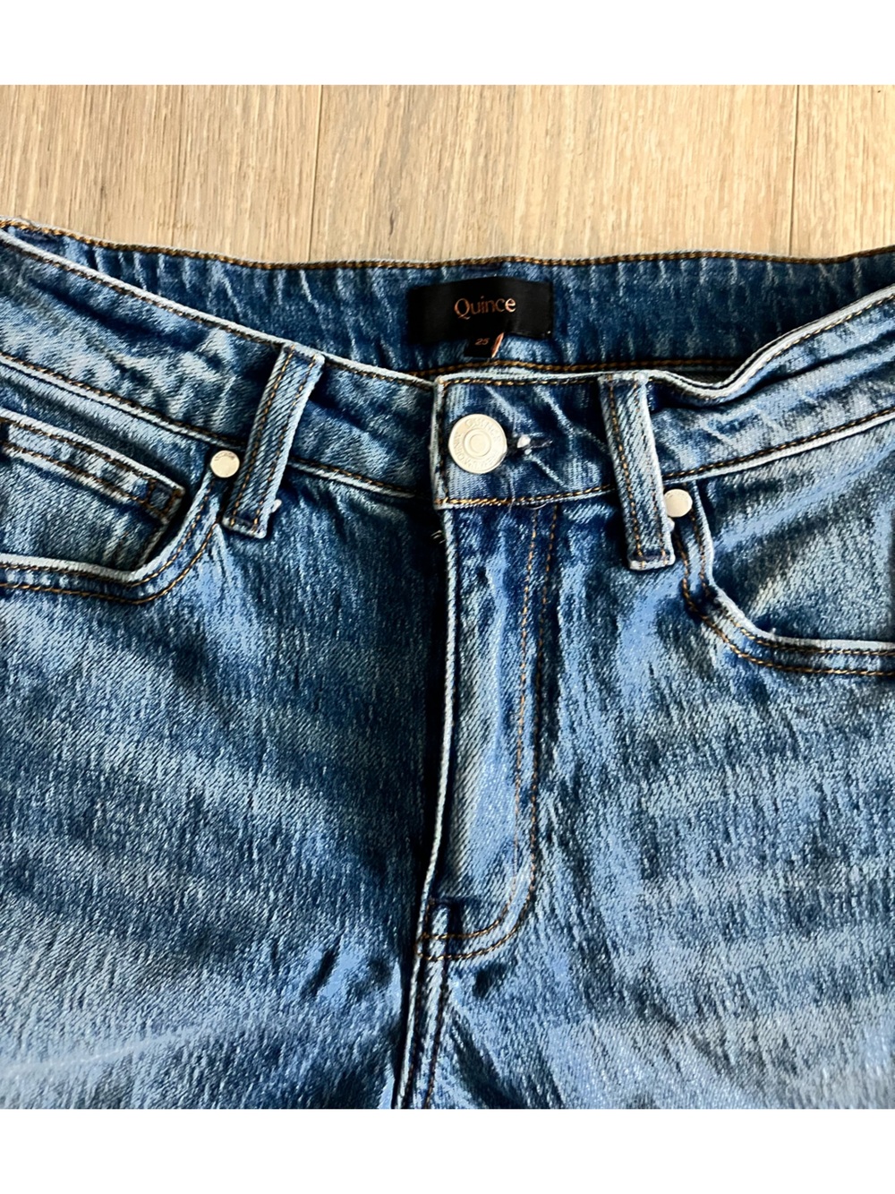 Quince Women’s Bella Stretch Vintage Shorts Atlantic Blue - Size 25 - Picture 4 of 8